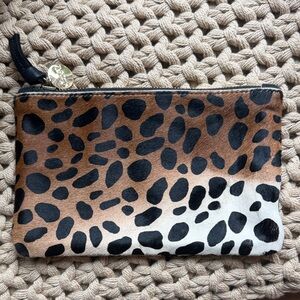 Clare V Pony Hair Leather Clutch Pouch